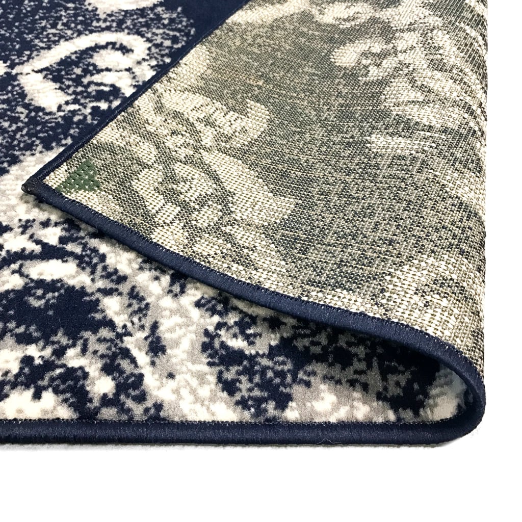 Tappeto Moderno con Motivi Paisley 140x200 cm Beige/Blu