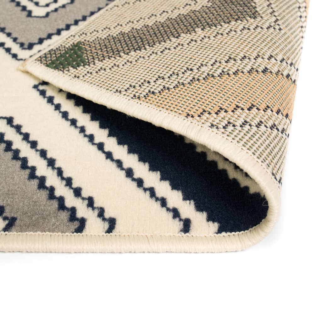 Tappeto Moderno con Motivo a Zig-zag 80x150 cm Marrone/Nero/Blu