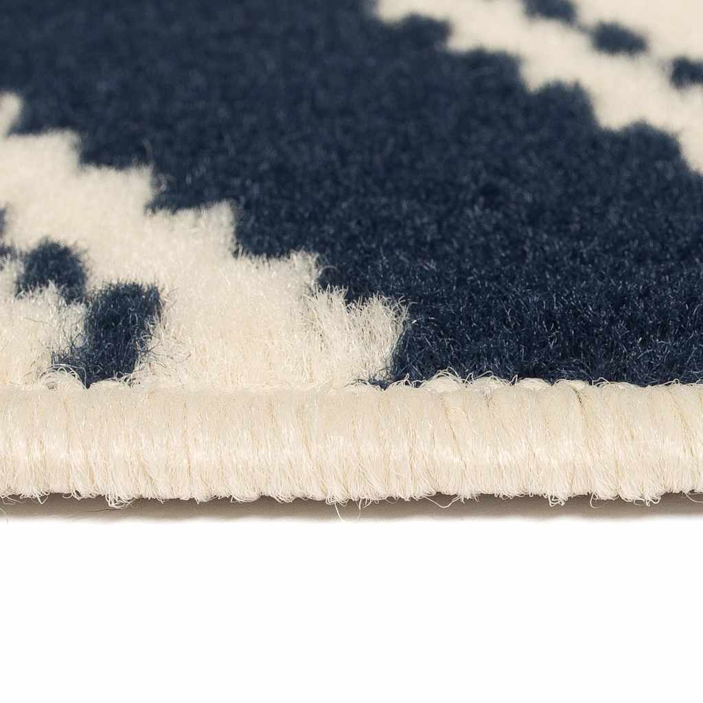 Tappeto Moderno con Motivo a Zig-zag 120x170cm Marrone/Nero/Blu