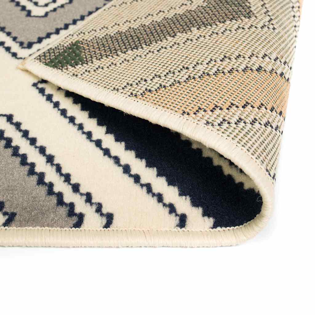 Tappeto Moderno con Motivo a Zig-zag 160x230cm Marrone/Nero/Blu