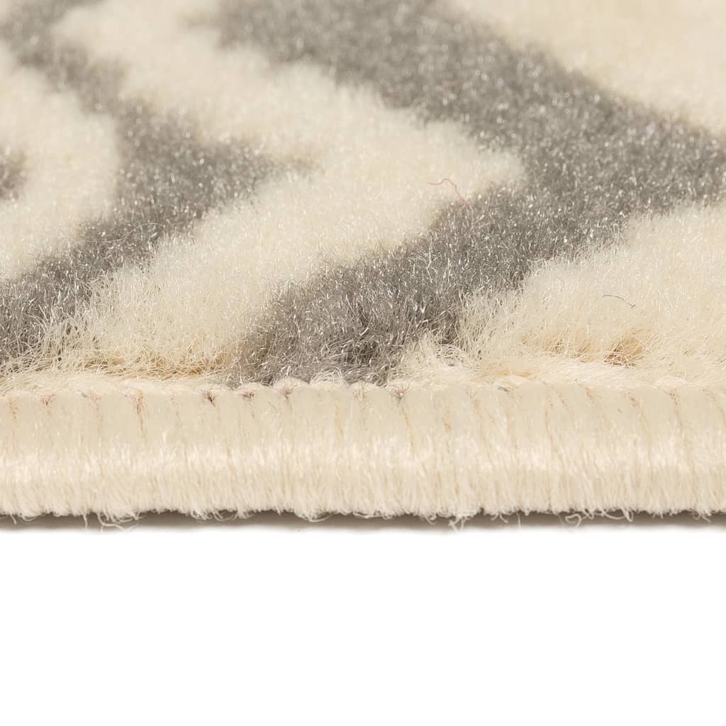 Tappeto Moderno con Motivi Tradizionali 80x150 cm Beige/Grigio