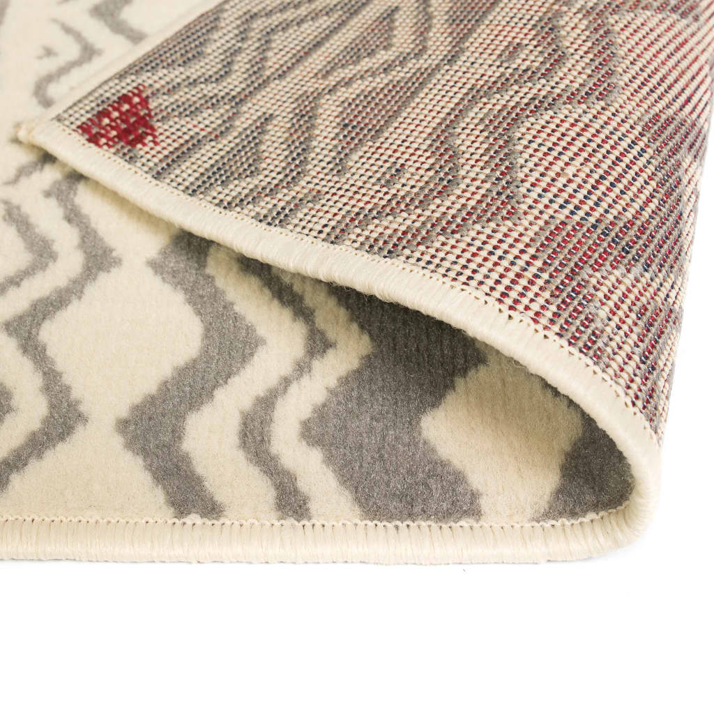 Tappeto Moderno con Motivi Tradizionali 80x150 cm Beige/Grigio