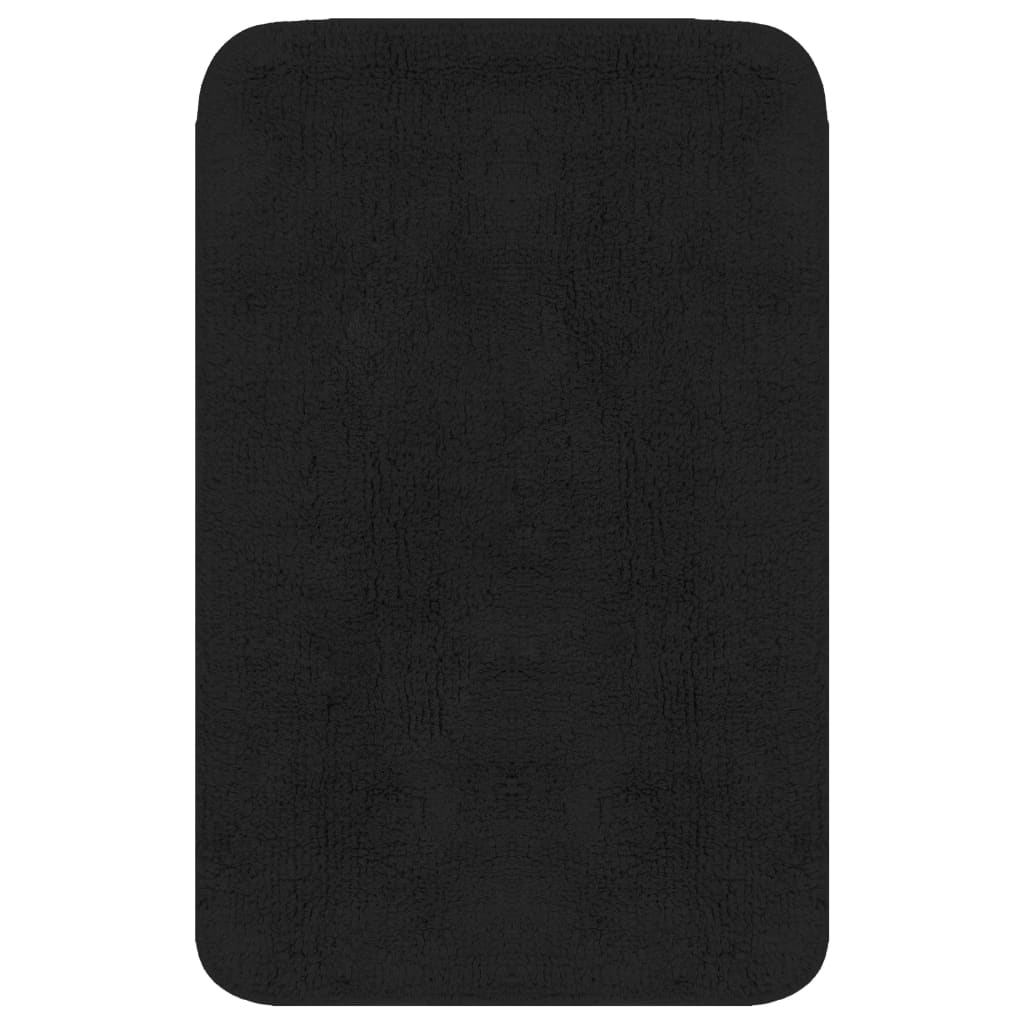 Set Tappetini per Bagno 3 pz in Tessuto Antracite