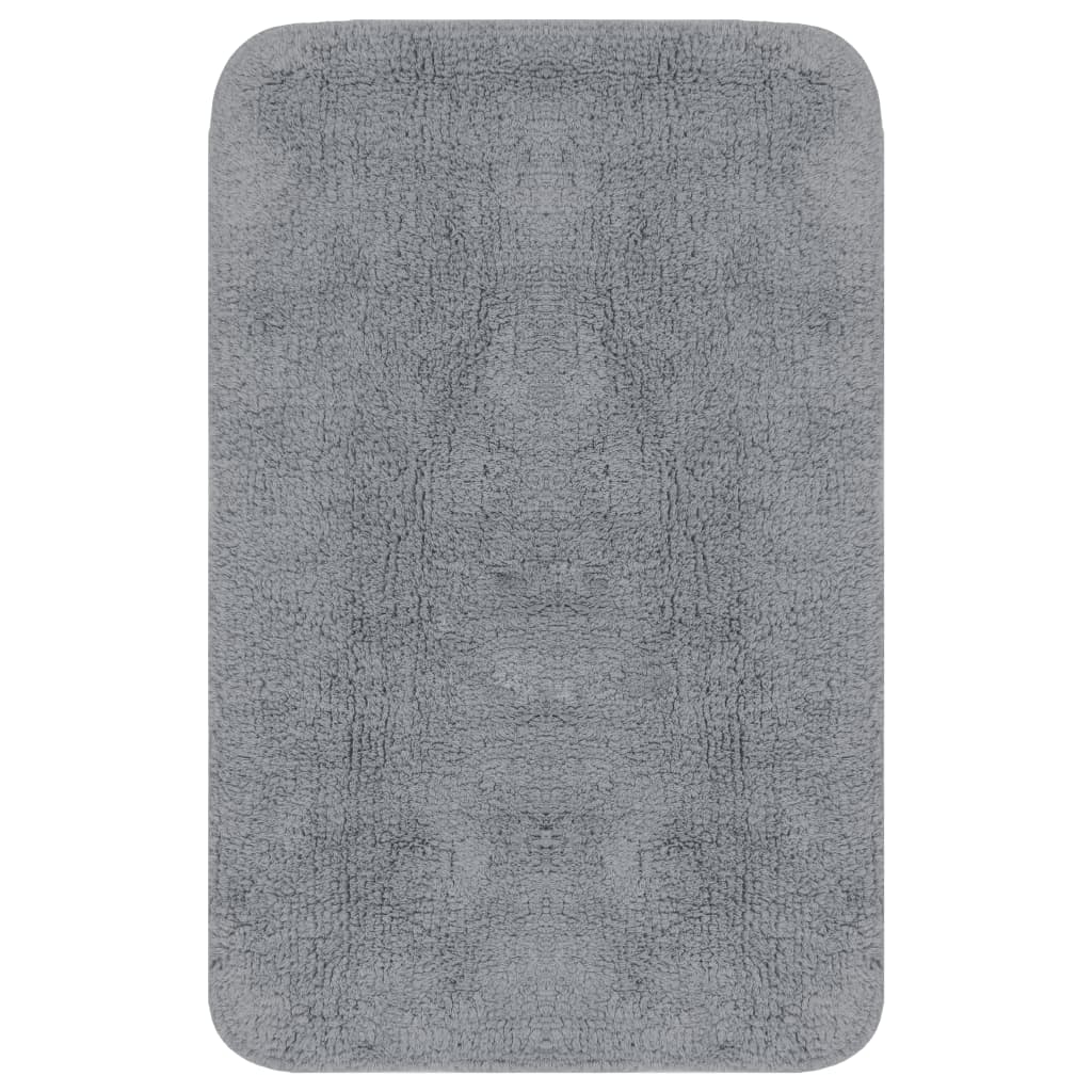 Set Tappetini per Bagno 3 pz in Tessuto Grigio