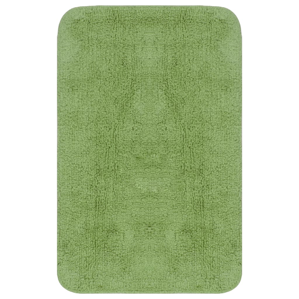 Set Tappetini per Bagno 3 pz in Tessuto Verde
