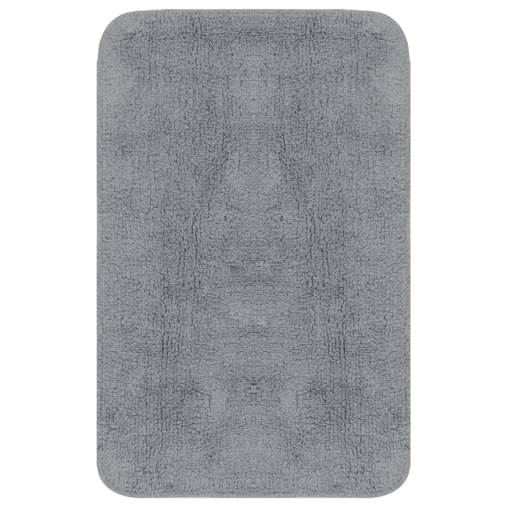 Set Tappetini per Bagno 2 pz in Tessuto Grigio