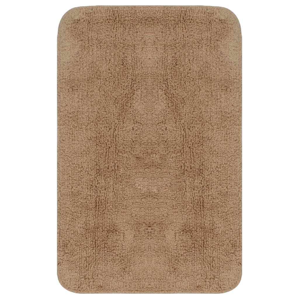 Set Tappetini per Bagno 2 pz in Tessuto Beige