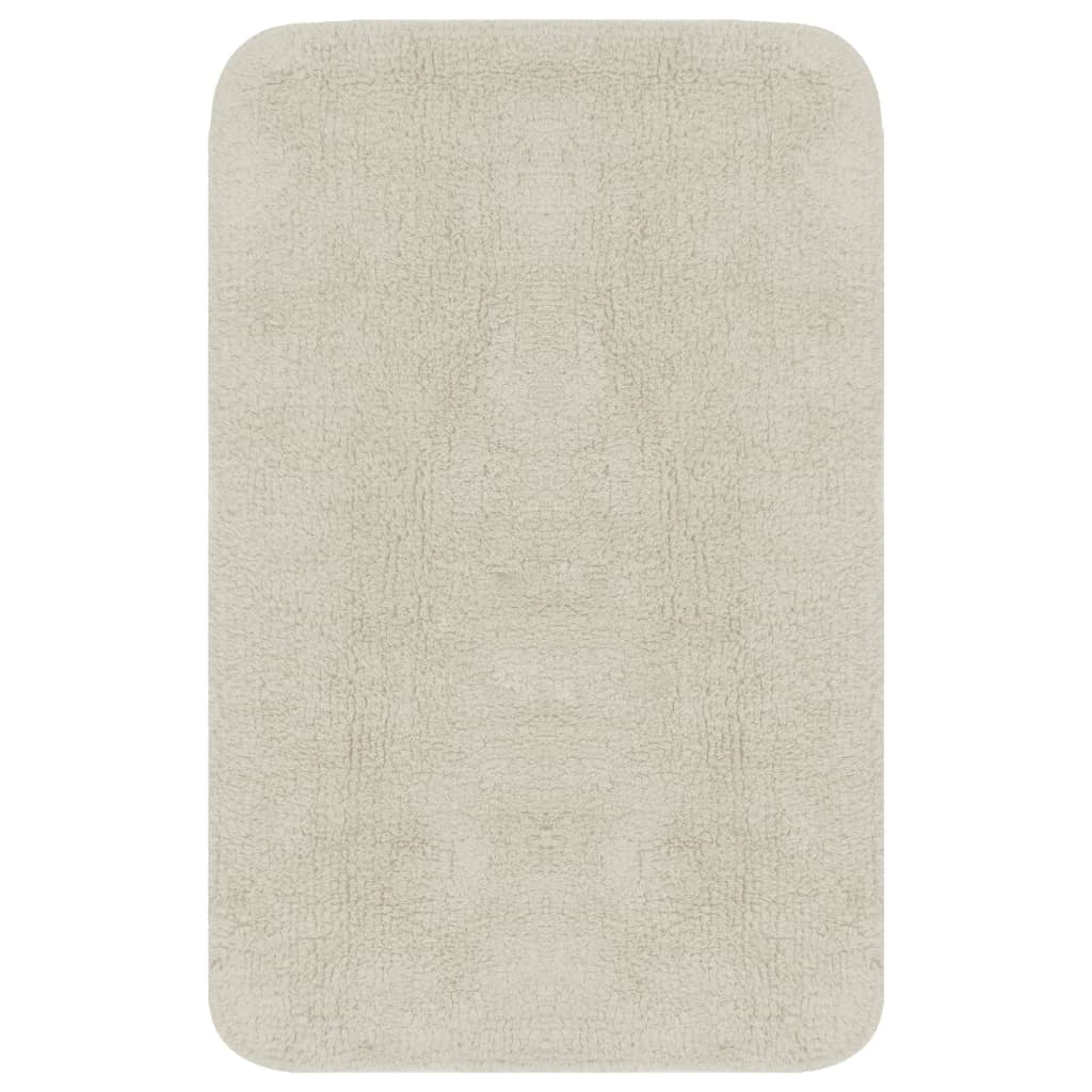 Set Tappetini per Bagno 2 pz in Tessuto Bianco
