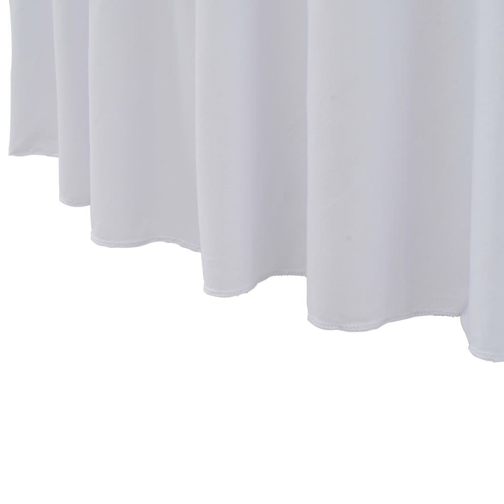 Copertura Elastica per Tavolo con Gonna 2 pz 120x74 cm Bianco