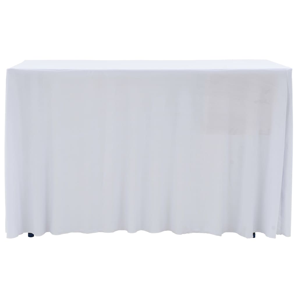 Copertura Elastica per Tavolo con Gonna 2 pz 183x76x74cm Bianco