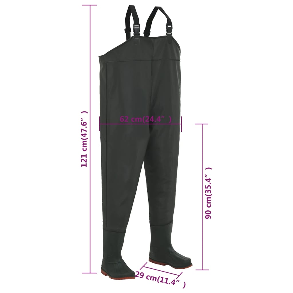 Pantaloni Impermeabili con Stivali Verdi Taglia 46