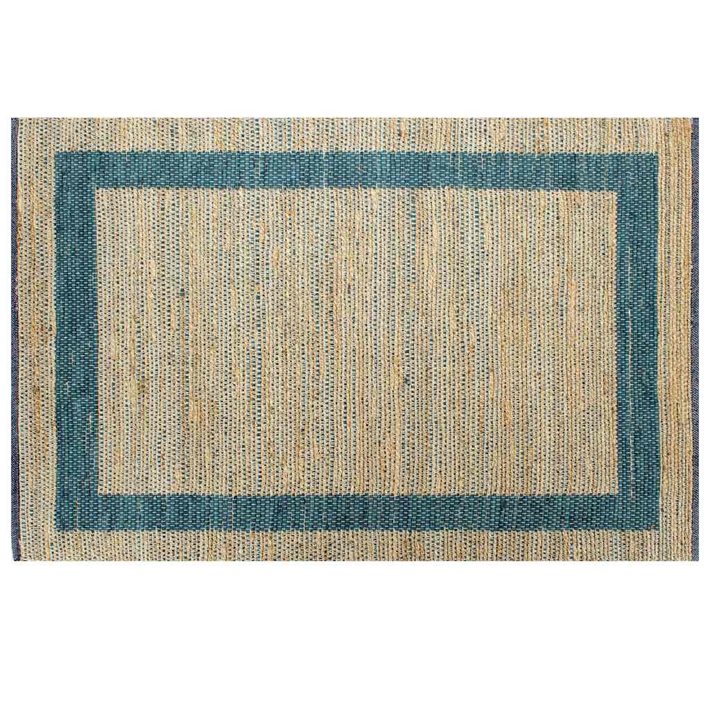 Tappeto Artigianale in Juta Blu 80x160 cm
