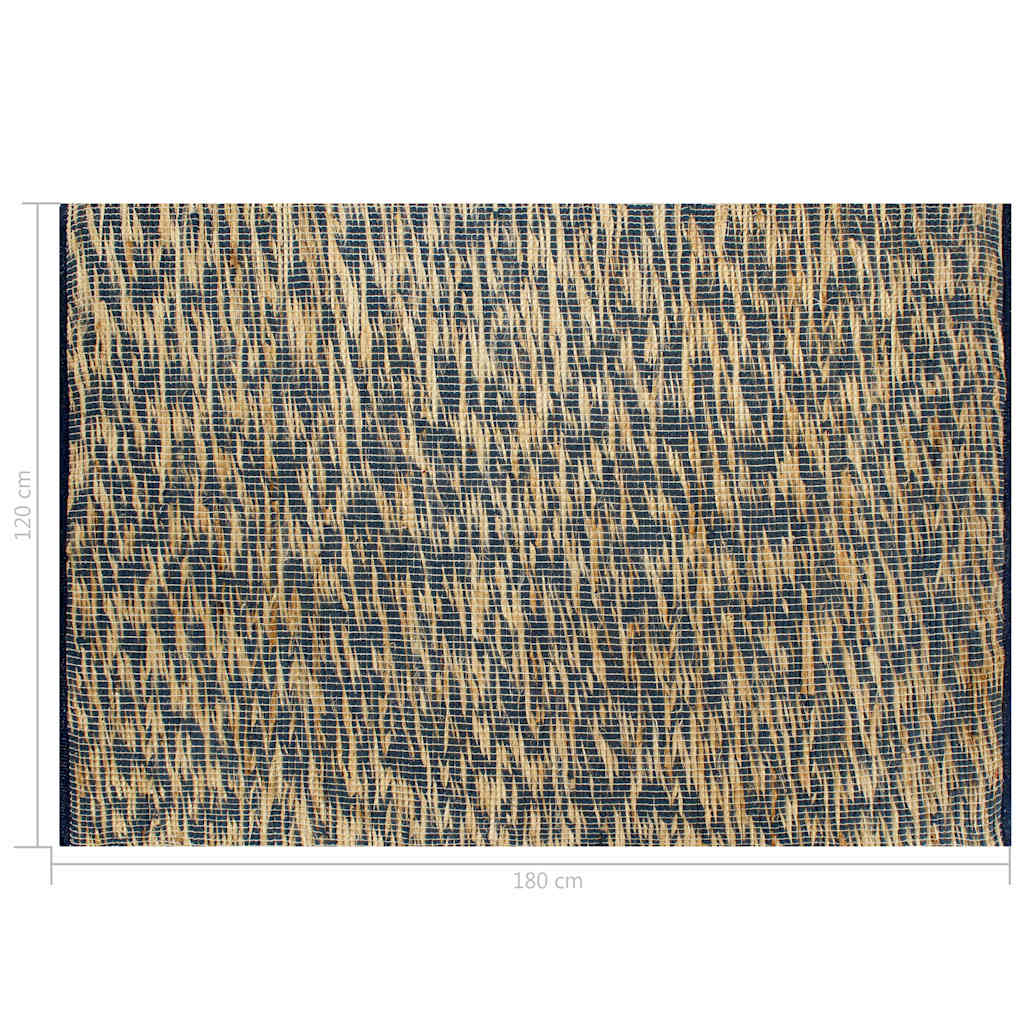 Tappeto Artigianale in Juta Blu e Naturale 120x180 cm