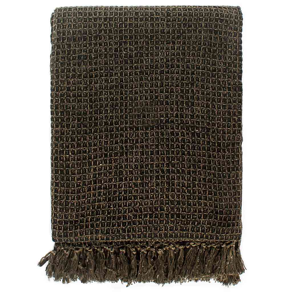 Copriletto in Cotone 220x250 cm Antracite/Marrone