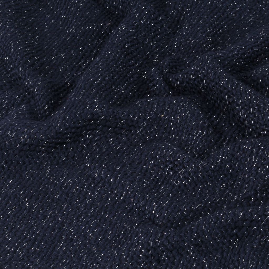 Copriletto con Lurex 220x250 cm Blu Marino