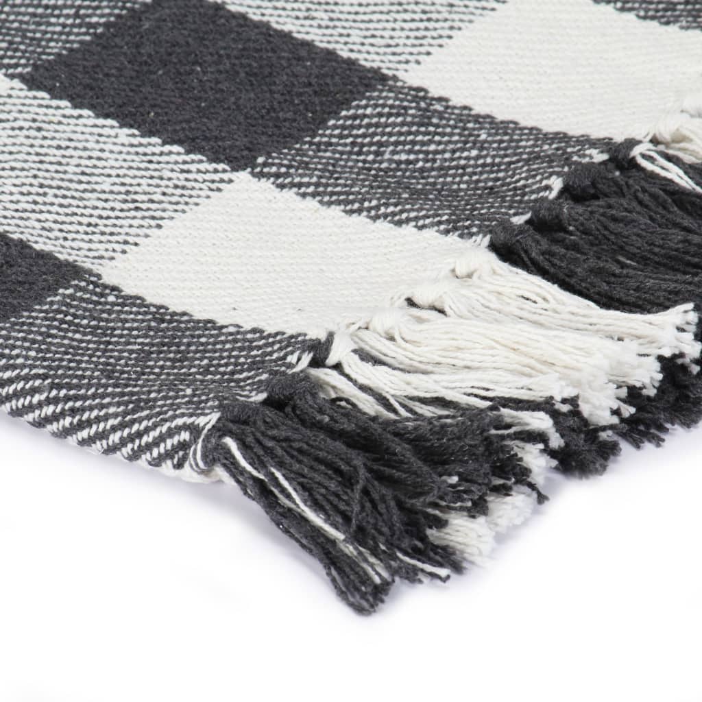 Copriletto a Quadri in Cotone 125x150 cm Antracite