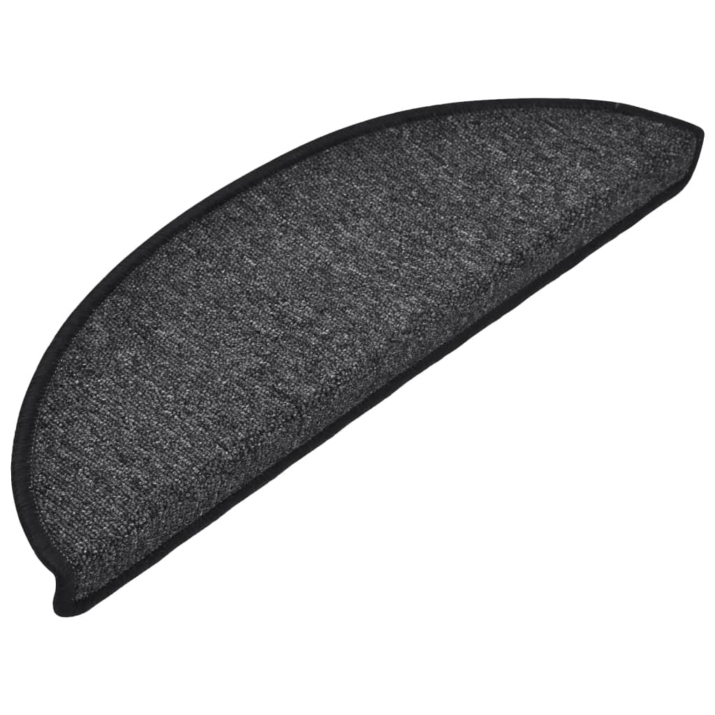 Tappetini per scale 15 pz 56 x 17 x 3 cm Non-Slip Antracite