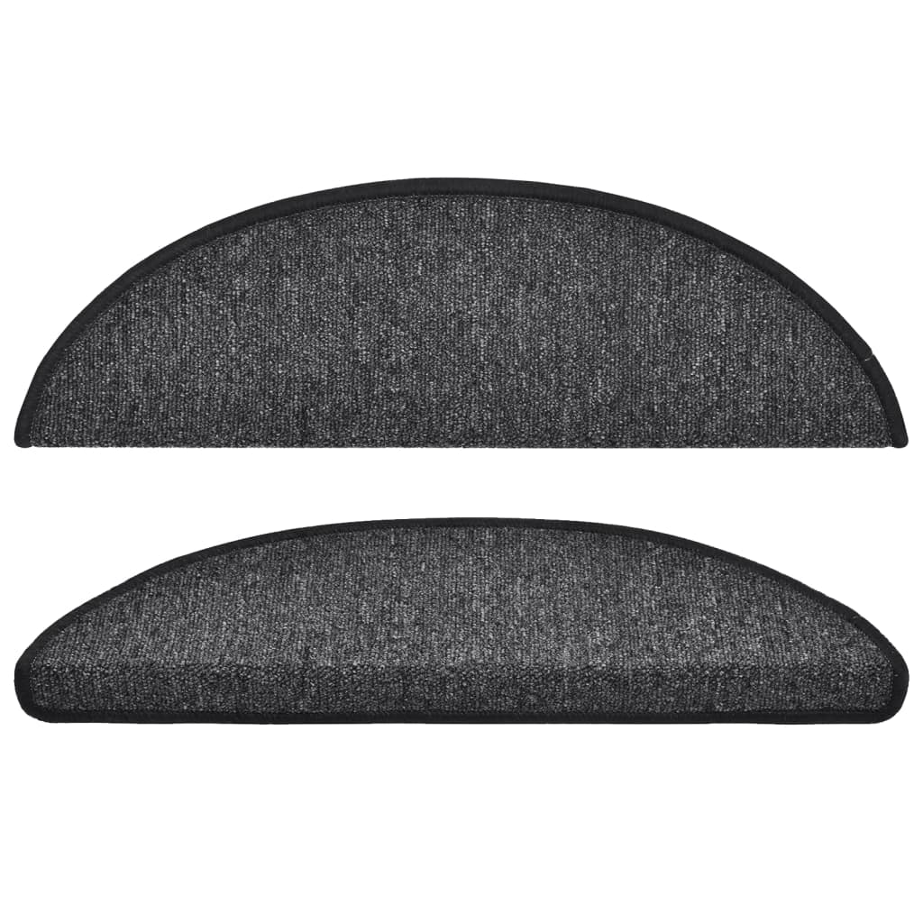 Tappetini per scale 15 pz 56 x 17 x 3 cm Non-Slip Antracite