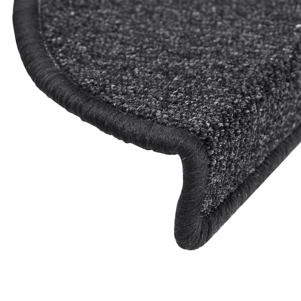 Tappetini per scale 15 pz 56 x 17 x 3 cm Non-Slip Antracite