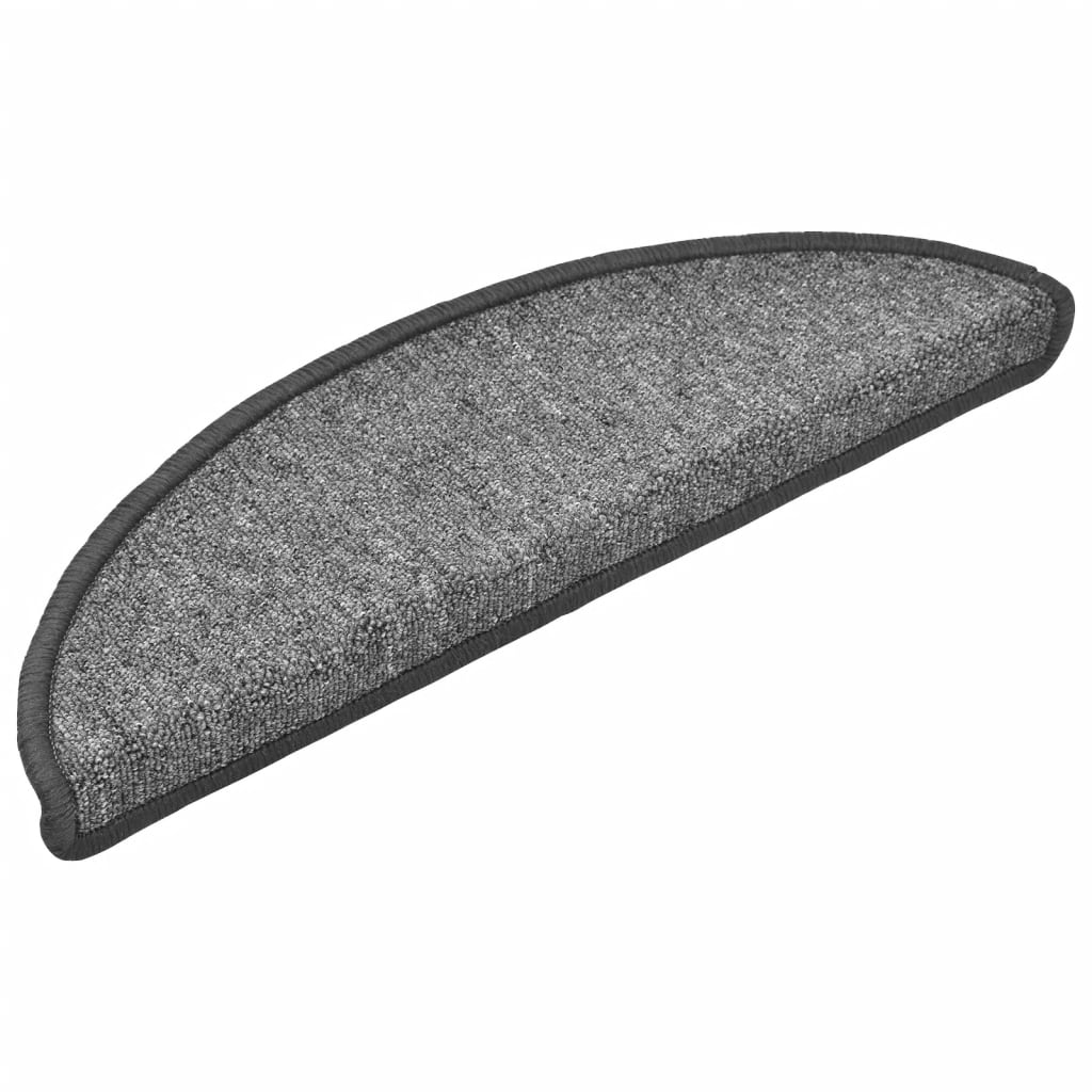 Tappetini per scale 15 pz 56 x 17 x 3 cm Non-Slip Grigio Scuro