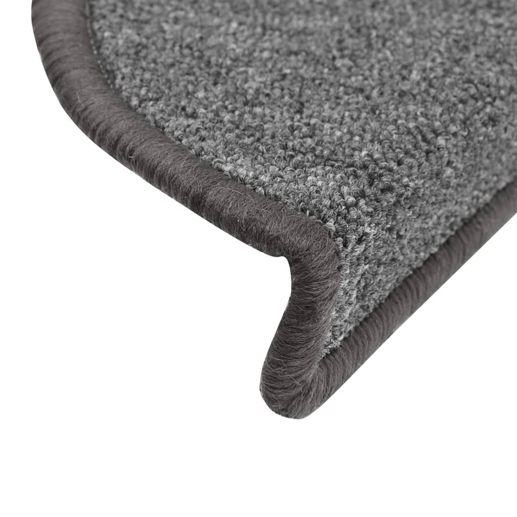 Tappetini per scale 15 pz 56 x 17 x 3 cm Non-Slip Grigio Scuro