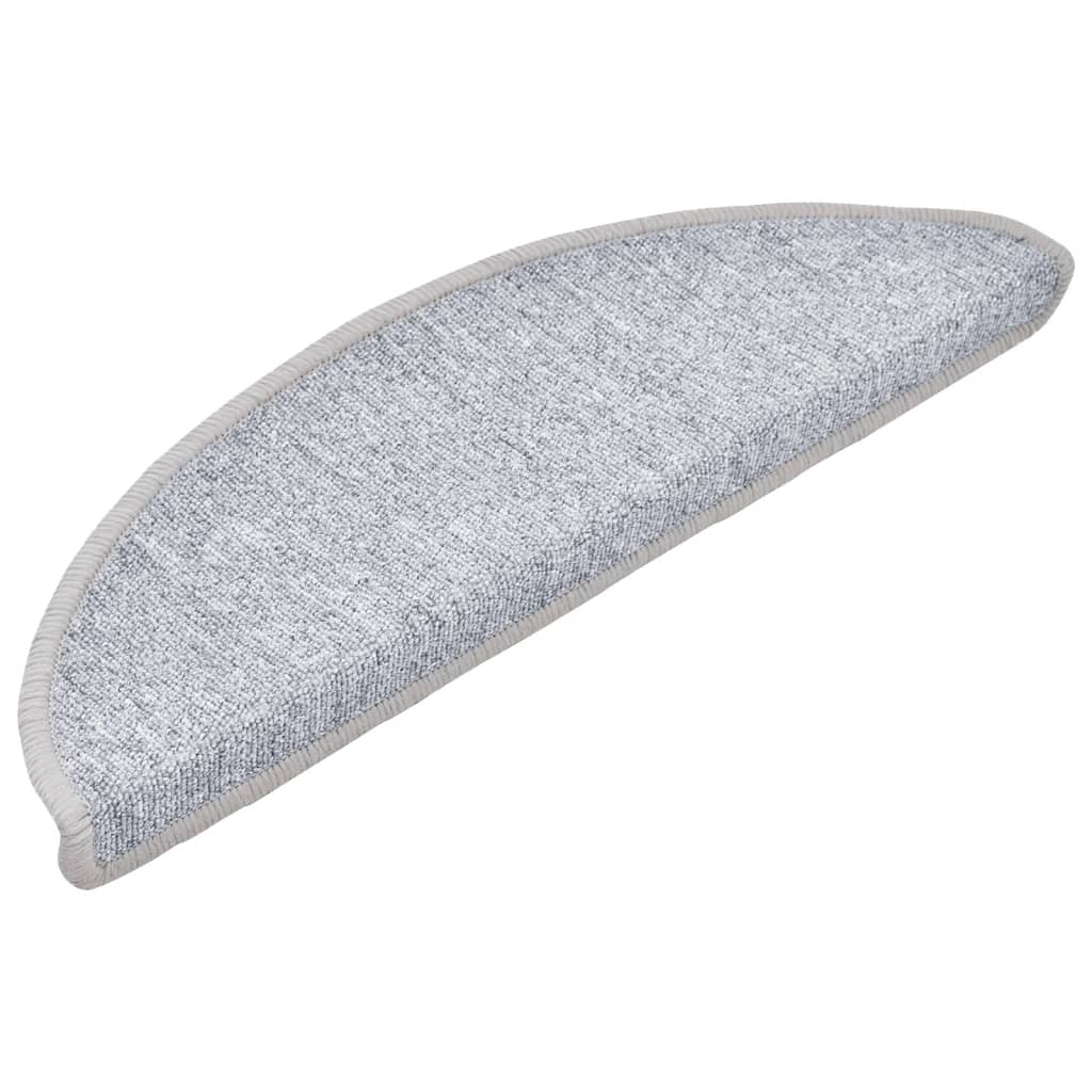 Tappetini per scale 15 pz 56 x 17 x 3 cm Non-Slip Grigio Chiaro