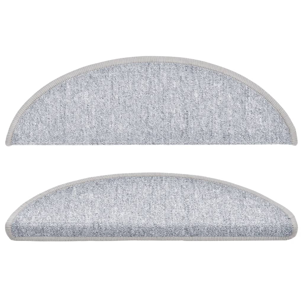 Tappetini per scale 15 pz 56 x 17 x 3 cm Non-Slip Grigio Chiaro