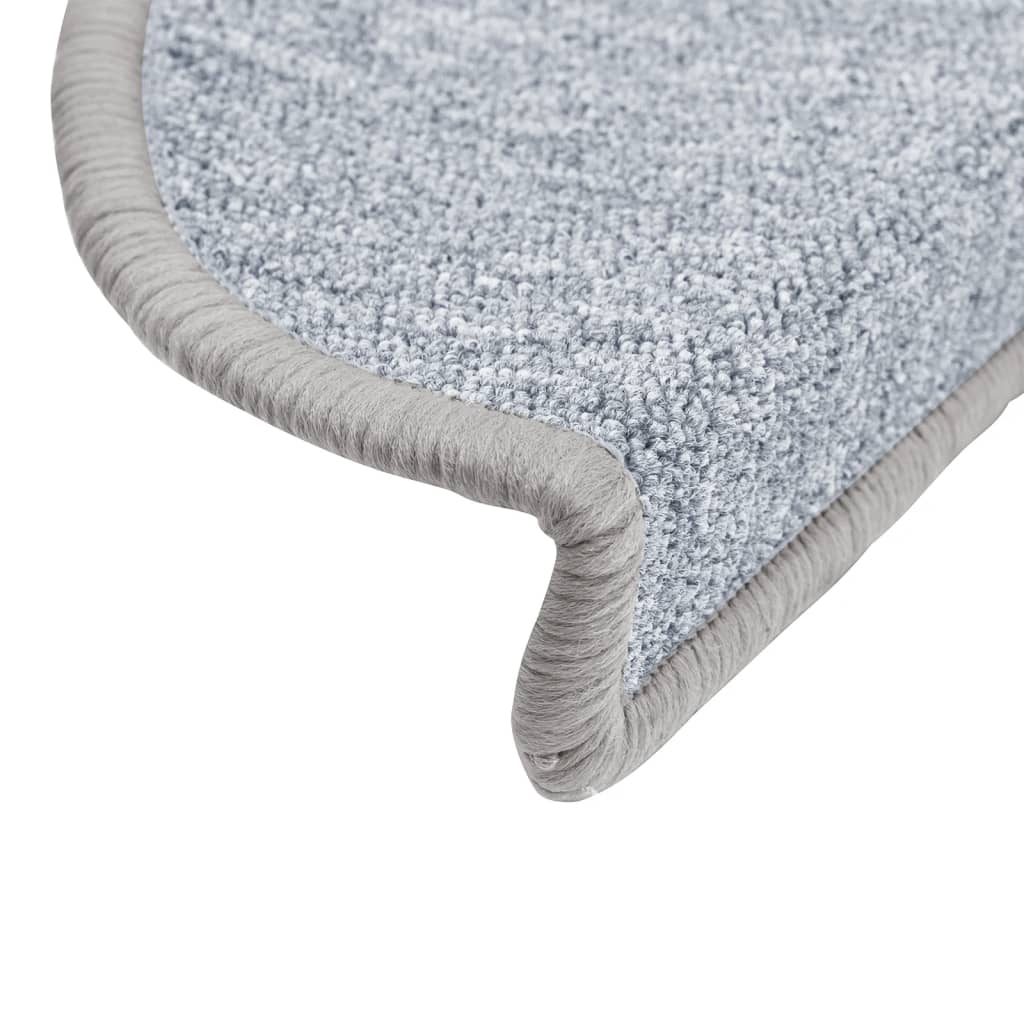 Tappetini per scale 15 pz 56 x 17 x 3 cm Non-Slip Grigio Chiaro