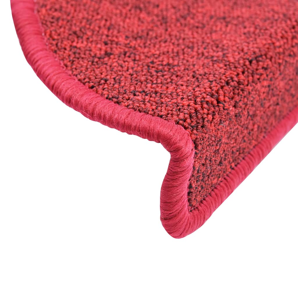 Tappetini per scale 15 pz 56 x 17 x 3 cm Non-Slip Rosso