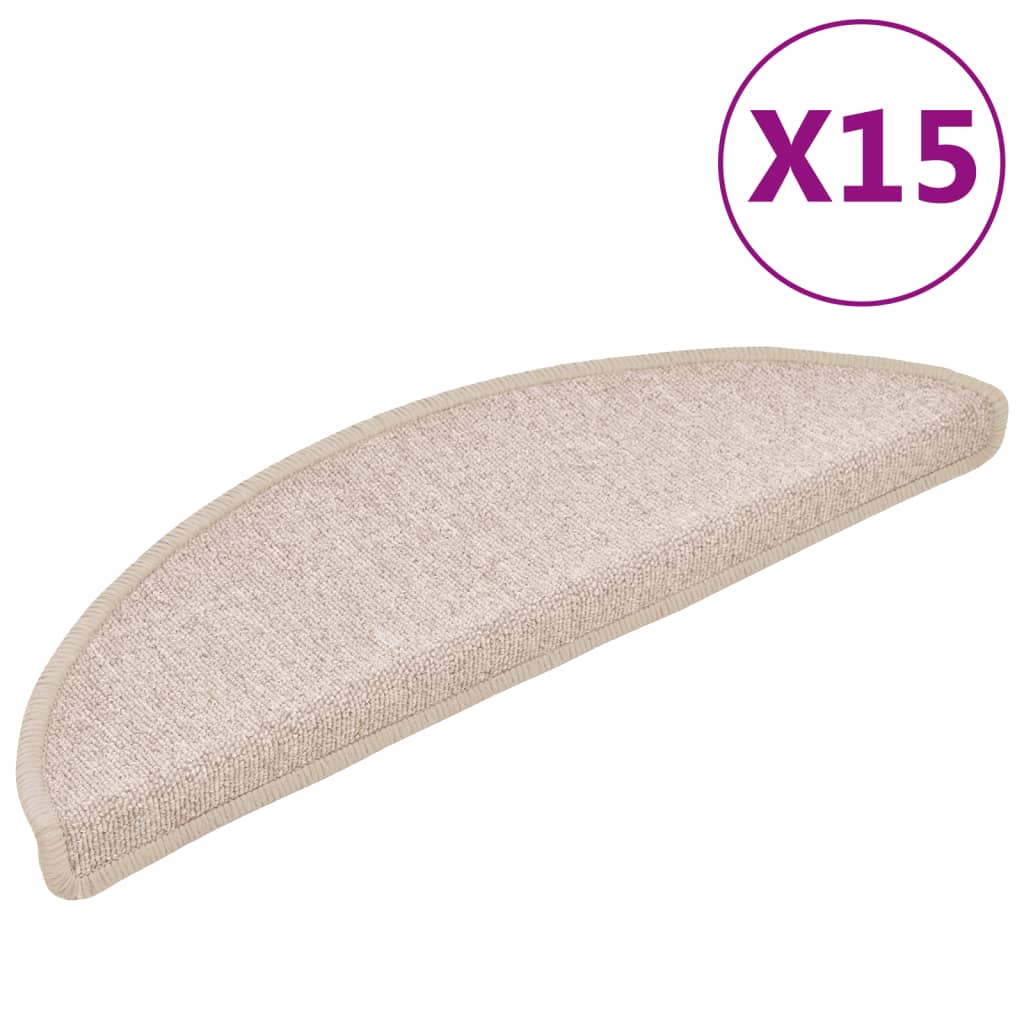 Tappetini per scale 15 pz 56 x 17 x 3 cm Non-Slip Tortora