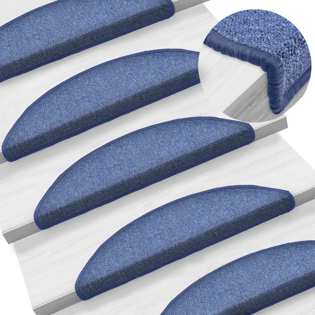 Tappetini per scale 15 pz 56 x 17 x 3 cm Non-Slip Blu