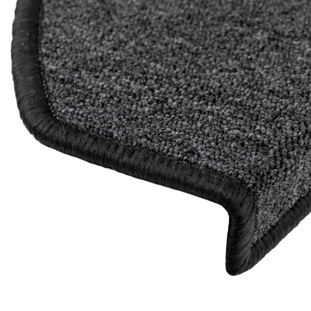 Tappetini per scale 15 pz 65 x 24 x 4 cm Non-Slip Antracite