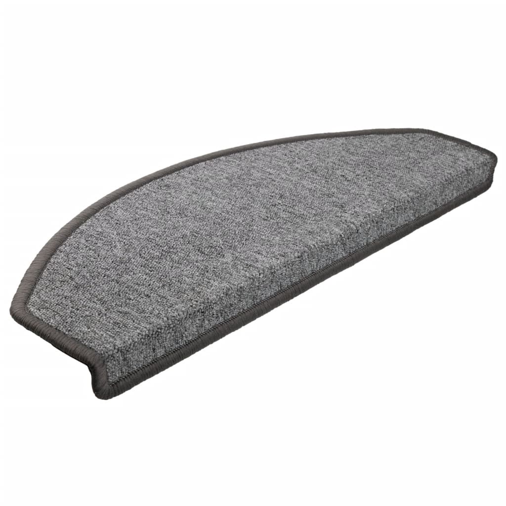 Tappetini per scale 15 pz 65x24x4 cm Grigio scuro Semicircolari Grandi