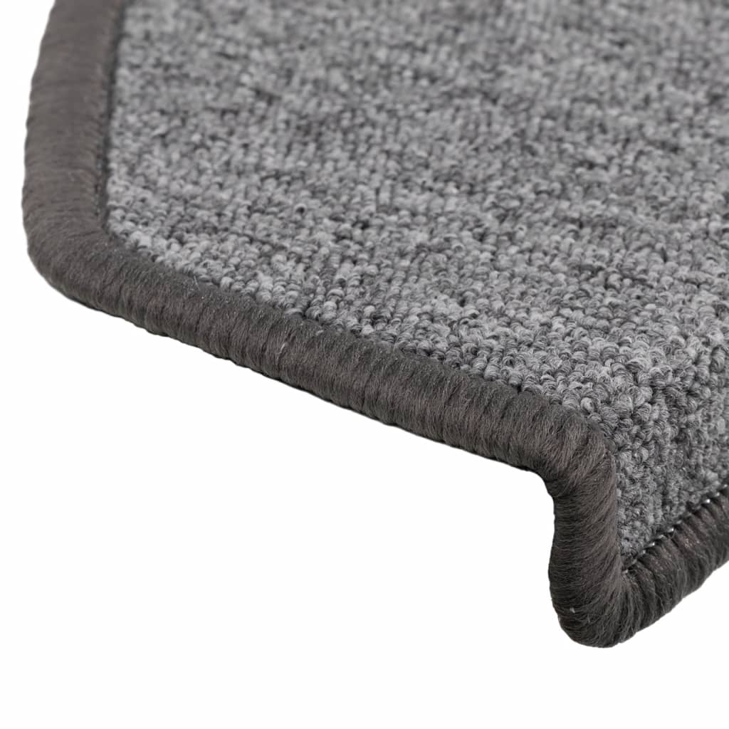Tappetini per scale 15 pz 65x24x4 cm Grigio scuro Semicircolari Grandi