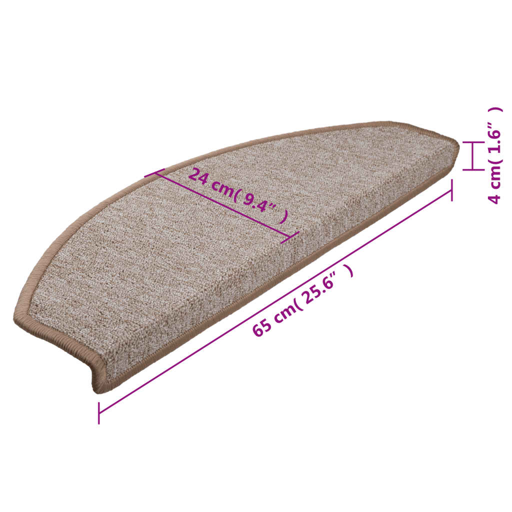 Tappetini per scale 15 pz 65 x 24 x 4 cm Non-Slip