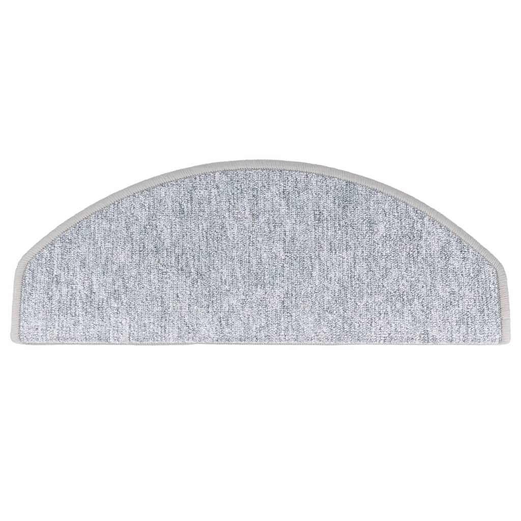 Tappetini per scale 15 pz 65x24x4 cm Grigio chiaro Semicircolari Grandi
