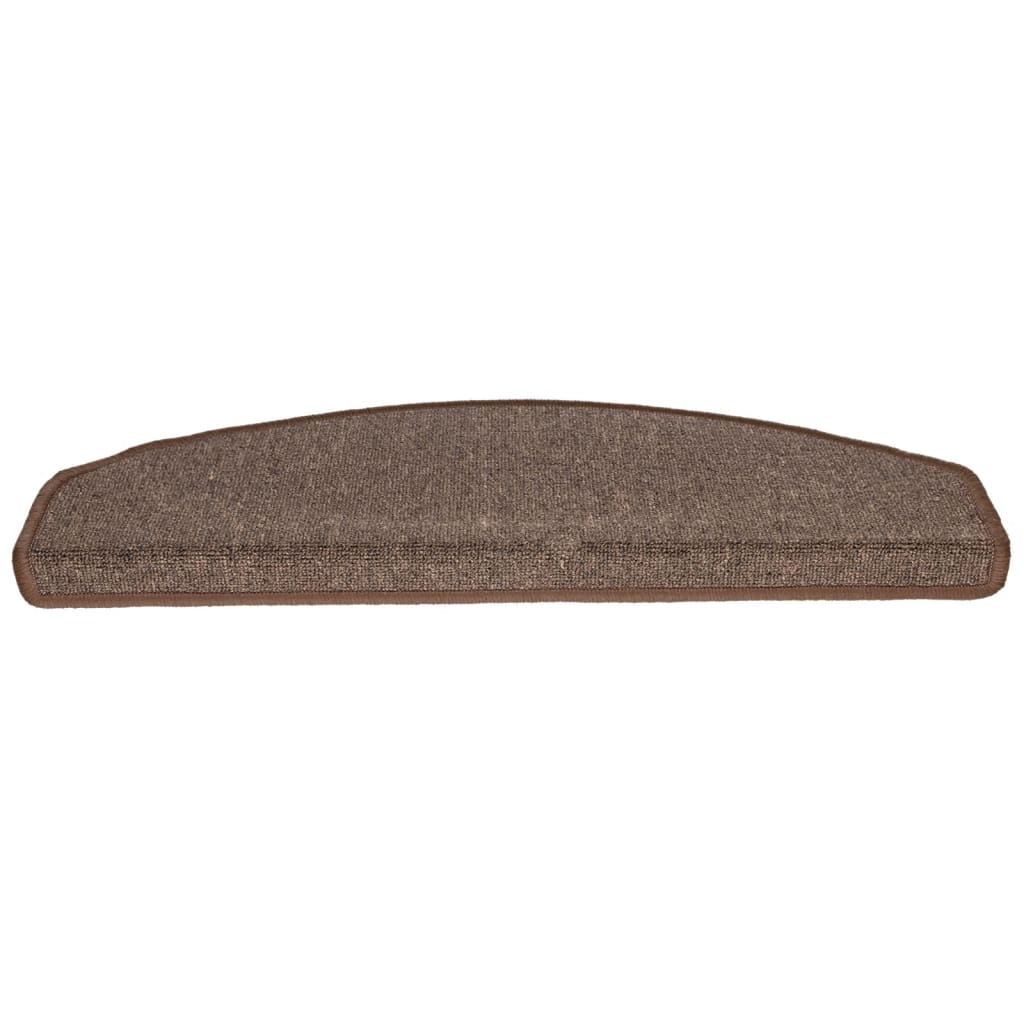 Tappetini per scale 15 pz 65x24x4 cm Marrone caffè Semicircolari Grandi