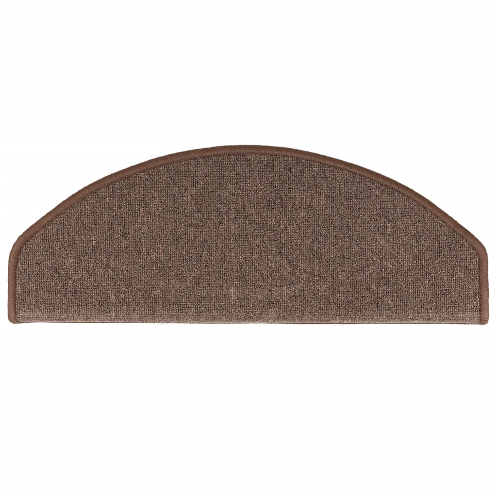 Tappetini per scale 15 pz 65x24x4 cm Marrone caffè Semicircolari Grandi