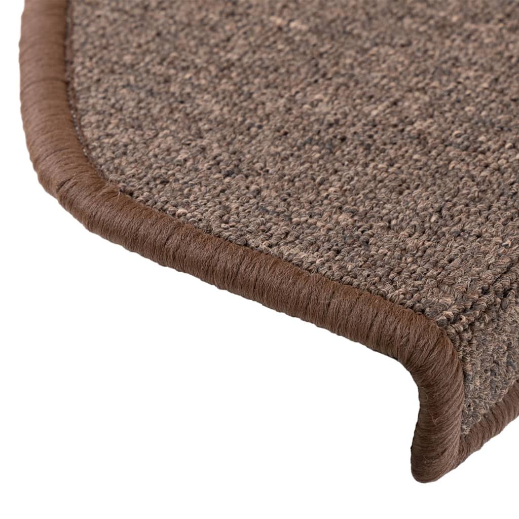 Tappetini per scale 15 pz 65x24x4 cm Marrone caffè Semicircolari Grandi