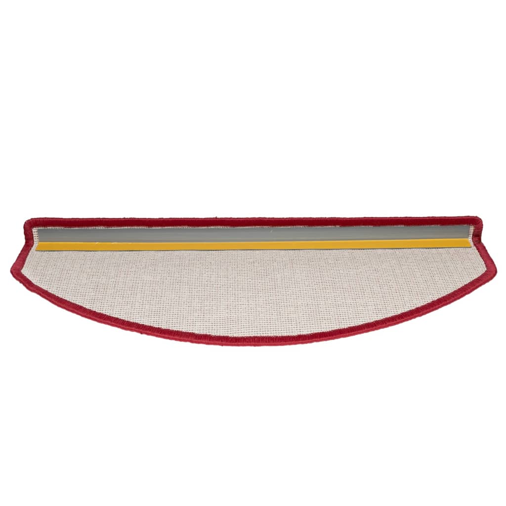 Tappetini per scale 15 pz 65x24x4 cm Rossi Semicircolari Grandi