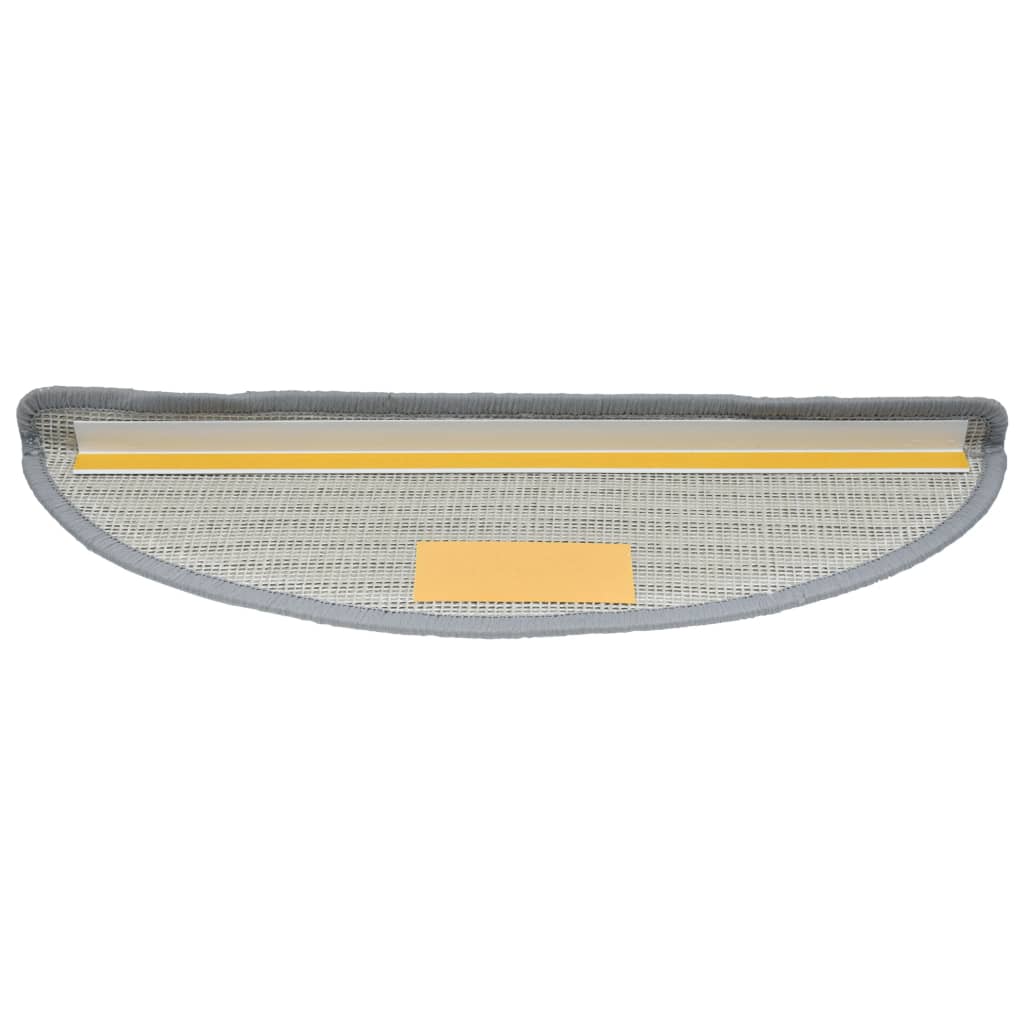 Tappetini per scale 15 pz 56x17x3 cm Grigio Semicircolari