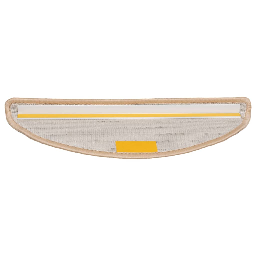 Tappetini per scale 15 pz 56x17x3 cm Crema Semicircolari