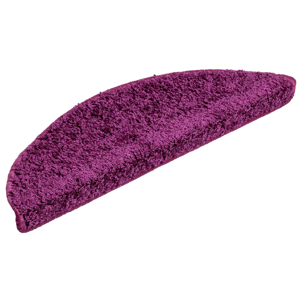 Tappetini per scale 15 pz 56x17x3 cm Viola Semicircolari