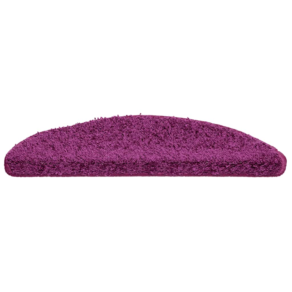 Tappetini per scale 15 pz 56x17x3 cm Viola Semicircolari