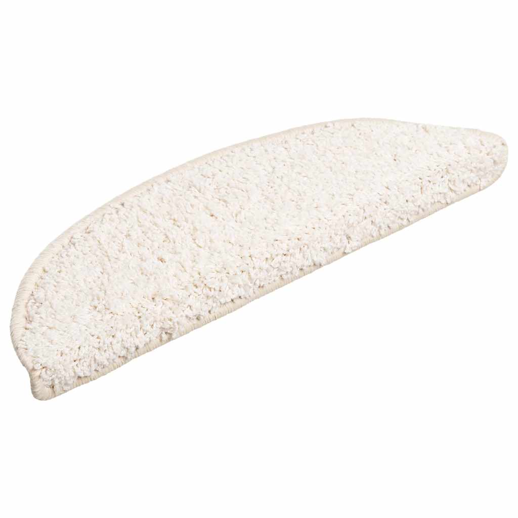 Tappetini per scale 15 pz 56x17x3 cm Bianco Semicircolari
