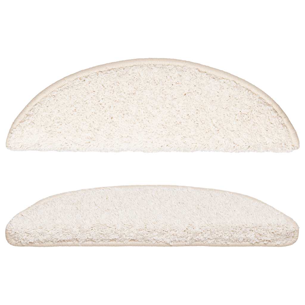 Tappetini per scale 15 pz 56x17x3 cm Bianco Semicircolari