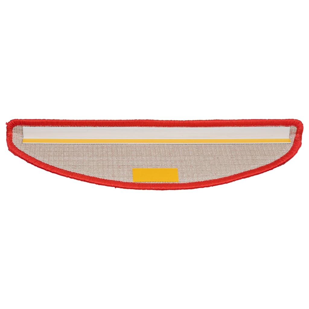 Tappetini per scale 15 pz 56x17x3 cm rossi semicircolari
