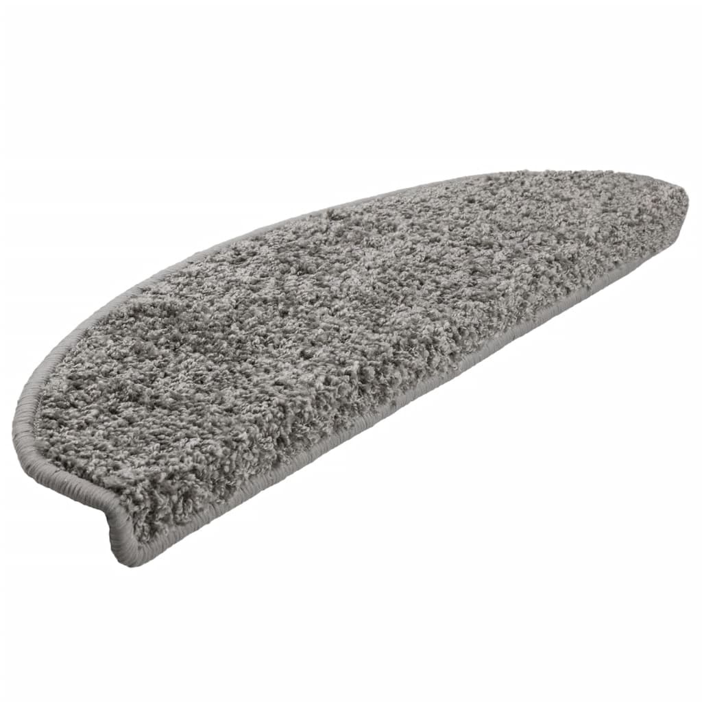 Tappetini per scale 15 pz 65x21x4 cm Grigio Semicircolari Grandi