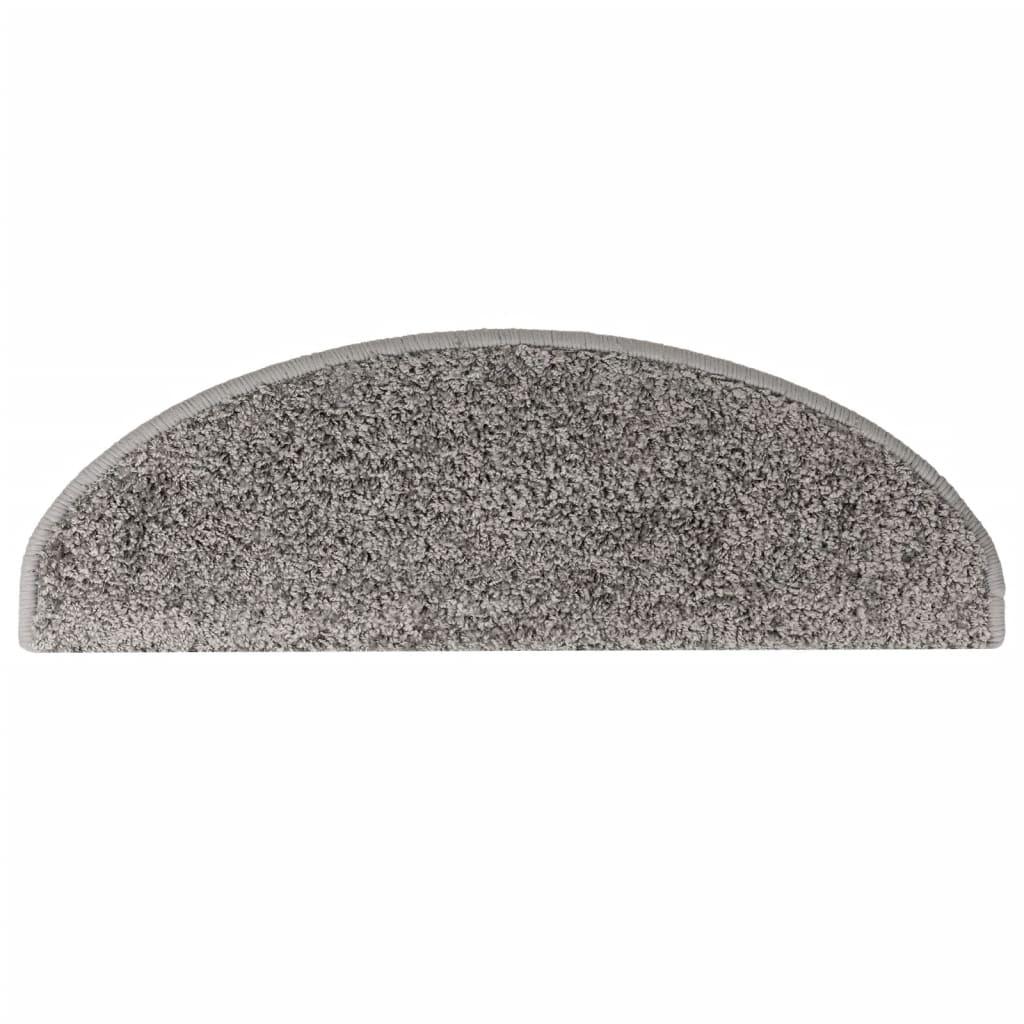 Tappetini per scale 15 pz 65x21x4 cm Grigio Semicircolari Grandi
