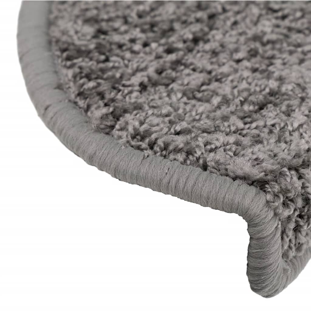 Tappetini per scale 15 pz 65x21x4 cm Grigio Semicircolari Grandi